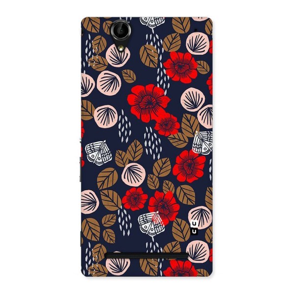 Orange Flora Back Case for Sony Xperia T2