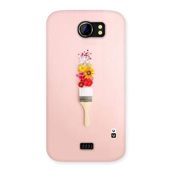 Painted Flowers Back Case for Micromax Canvas 2 A110