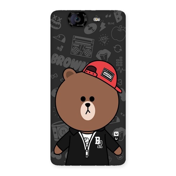 Panda Brown Back Case for Canvas Knight A350
