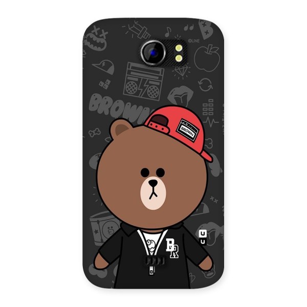 Panda Brown Back Case for Micromax Canvas 2 A110