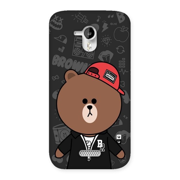 Panda Brown Back Case for Micromax Canvas HD A116