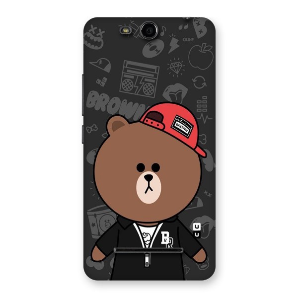 Panda Brown Back Case for Micromax Canvas Juice 3 Q392