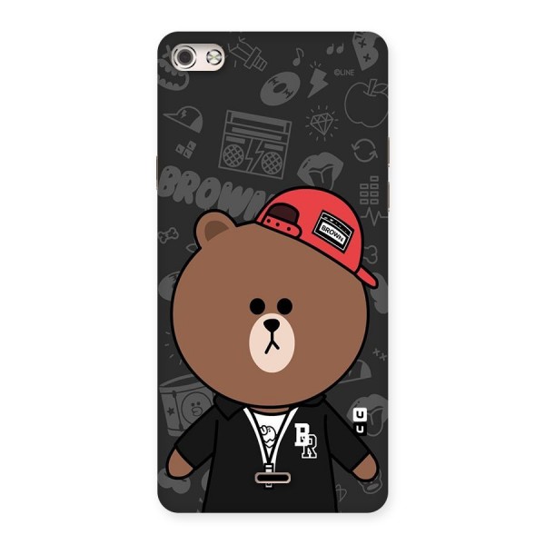 Panda Brown Back Case for Micromax Canvas Silver 5