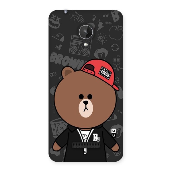 Panda Brown Back Case for Micromax Canvas Spark Q380