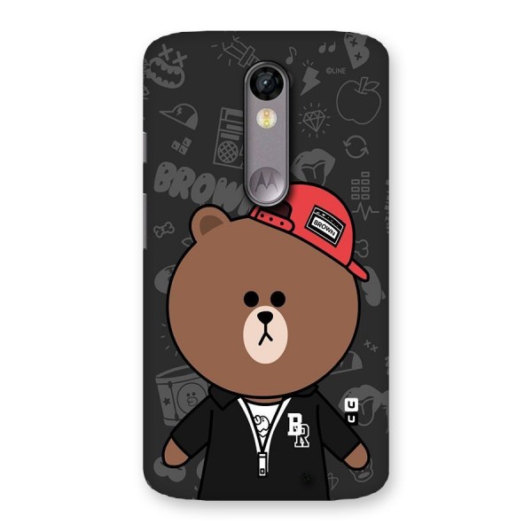 Panda Brown Back Case for Moto X Force