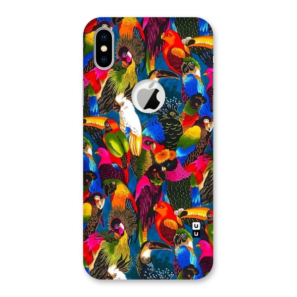 Parrot Art Back Case for iPhone X Logo Cut