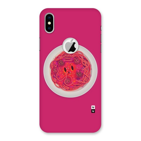 Pasta Cute Back Case for iPhone X Logo Cut