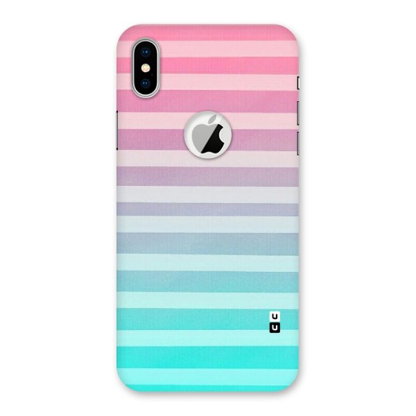 Pastel Ombre Back Case for iPhone X Logo Cut