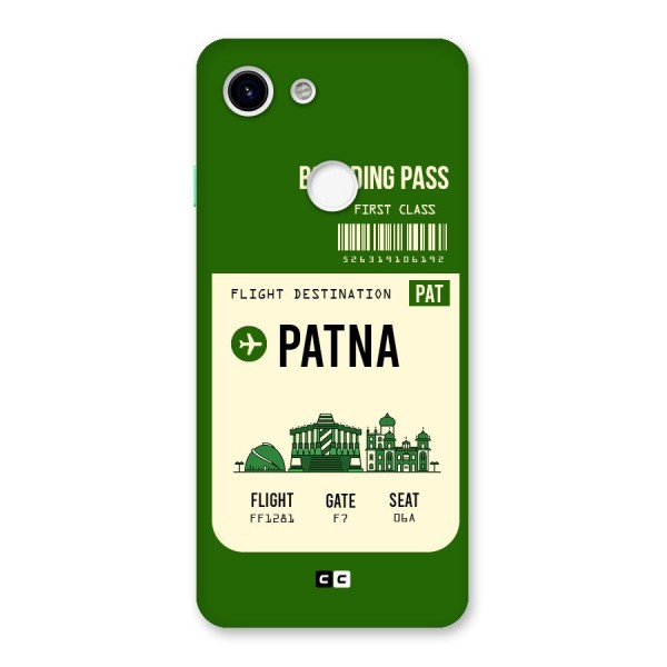 Patna Boarding Pass Back Case for Google Pixel 3