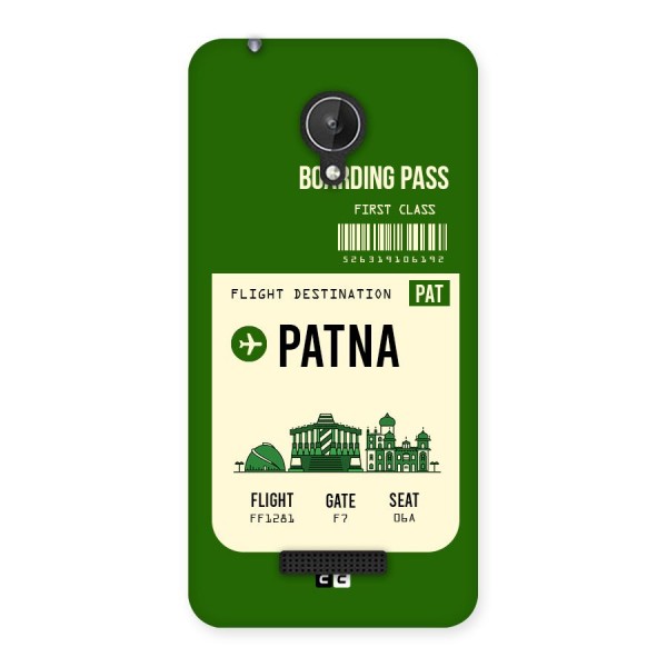 Patna Boarding Pass Back Case for Micromax Canvas Spark Q380