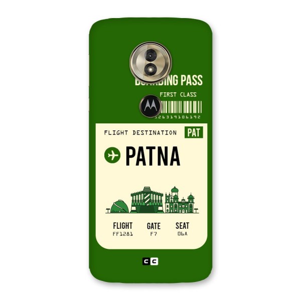 Patna Boarding Pass Back Case for Moto G6 Play