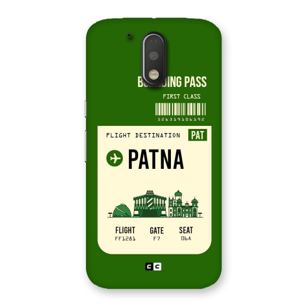Patna Boarding Pass Back Case for Motorola Moto G4