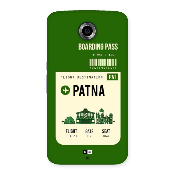 Patna Boarding Pass Back Case for Nexsus 6