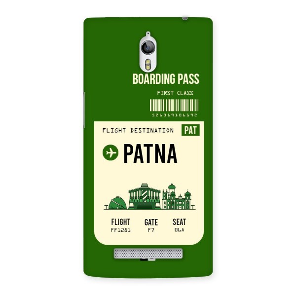 Patna Boarding Pass Back Case for Oppo Find 7