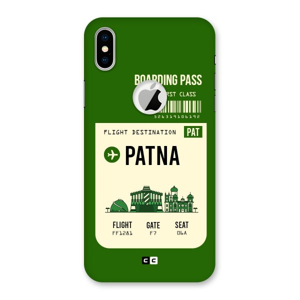 Patna Boarding Pass Back Case for iPhone XS Logo Cut