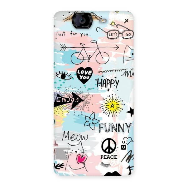 Peace And Funny Back Case for Canvas Knight A350