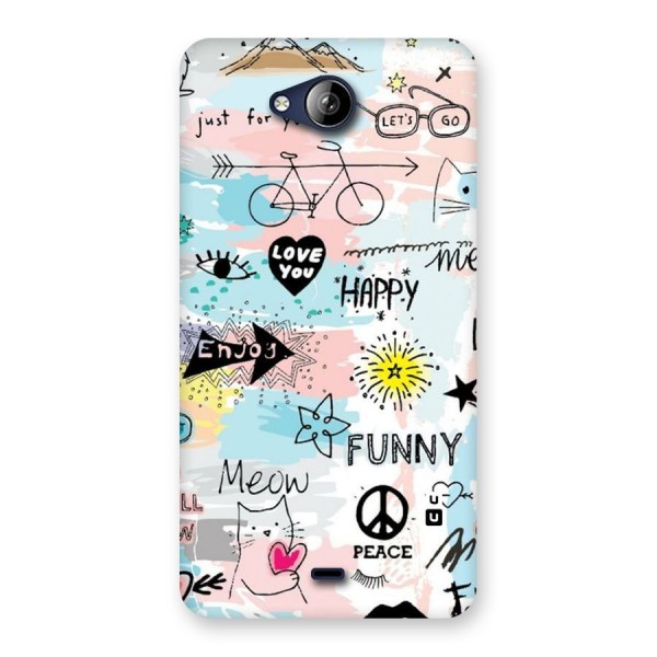 Peace And Funny Back Case for Canvas Play Q355