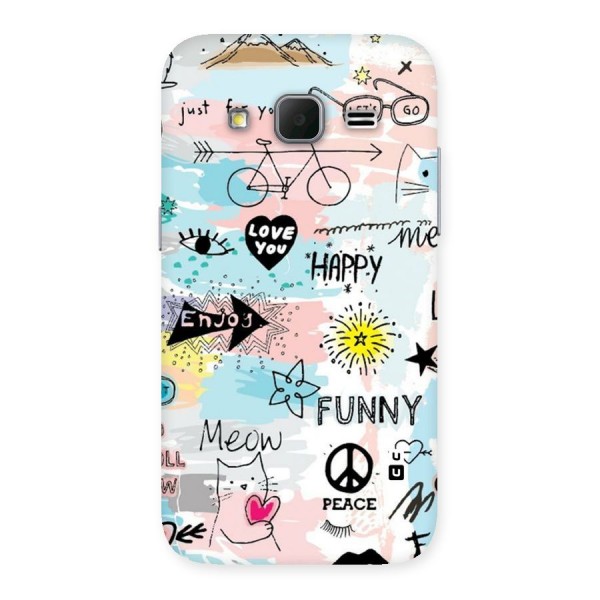 Peace And Funny Back Case for Galaxy Core Prime