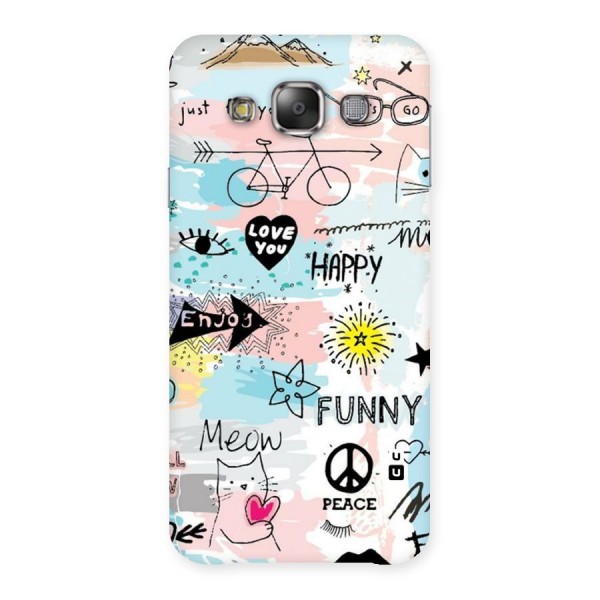 Peace And Funny Back Case for Galaxy E7
