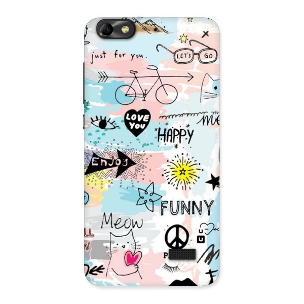 Peace And Funny Back Case for Honor 4C
