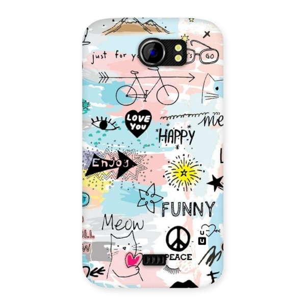 Peace And Funny Back Case for Micromax Canvas 2 A110