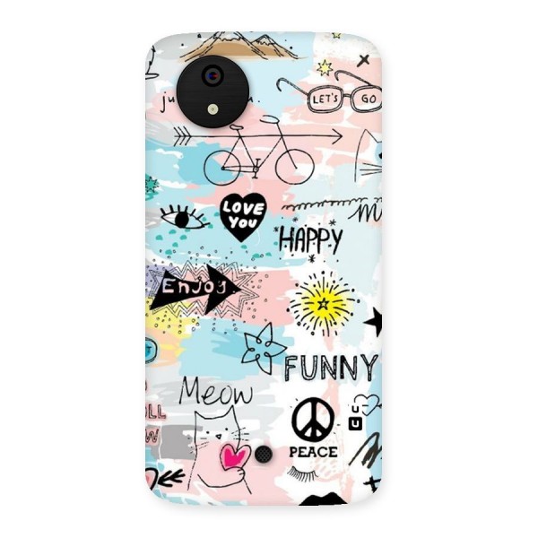 Peace And Funny Back Case for Micromax Canvas A1