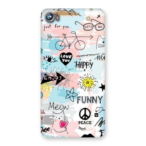 Peace And Funny Back Case for Micromax Canvas Fire 4 A107