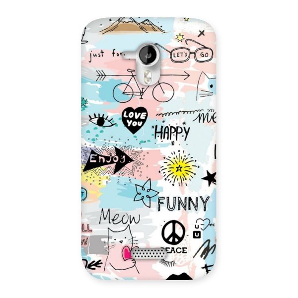 Peace And Funny Back Case for Micromax Canvas HD A116