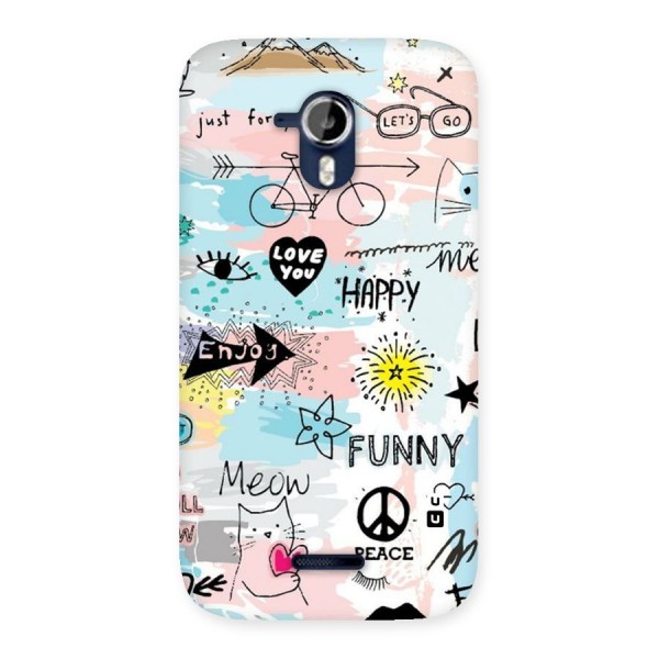 Peace And Funny Back Case for Micromax Canvas Magnus A117