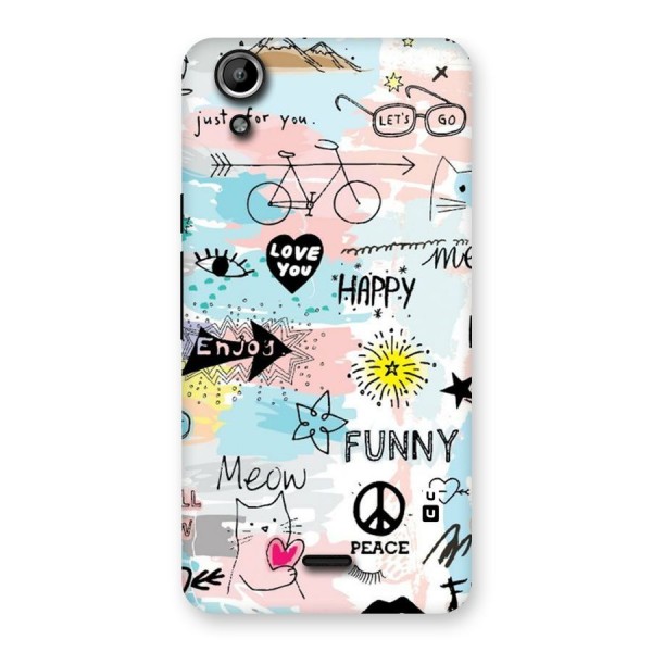 Peace And Funny Back Case for Micromax Canvas Selfie Lens Q345