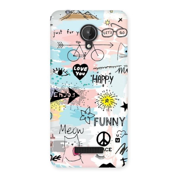 Peace And Funny Back Case for Micromax Canvas Spark Q380