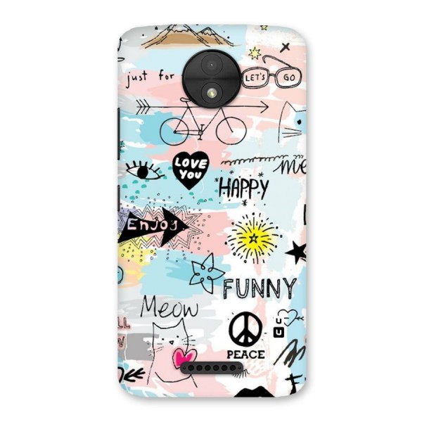 Peace And Funny Back Case for Moto C