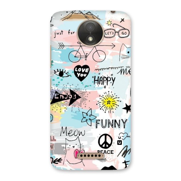 Peace And Funny Back Case for Moto C Plus