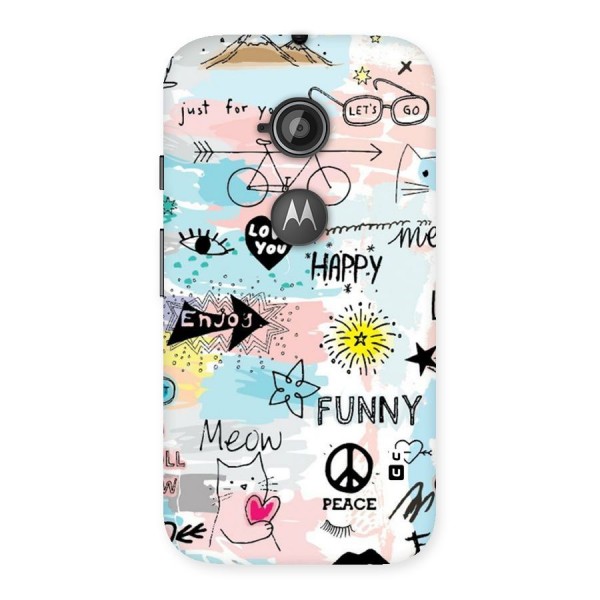 Peace And Funny Back Case for Moto E 2nd Gen