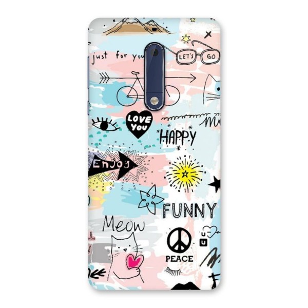 Peace And Funny Back Case for Nokia 5