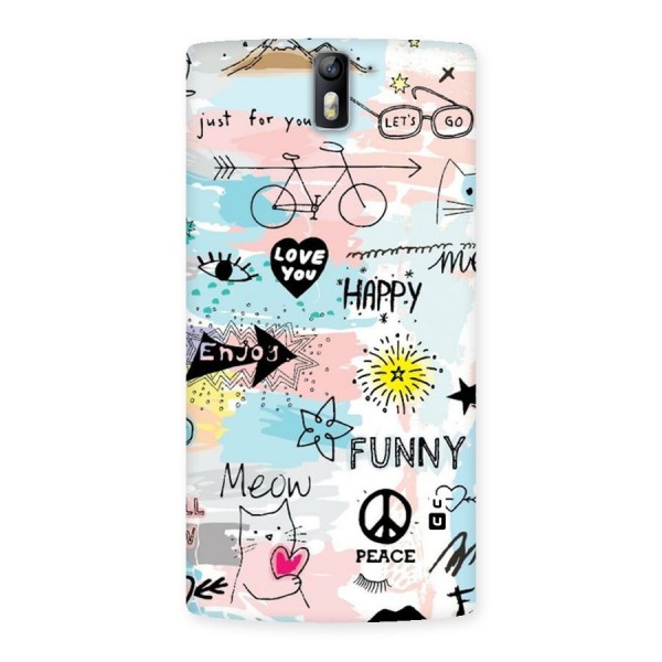 Peace And Funny Back Case for One Plus One