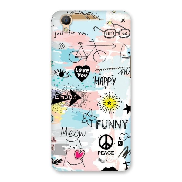 Peace And Funny Back Case for Oppo A37
