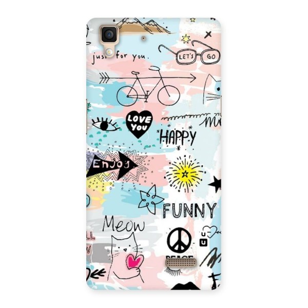Peace And Funny Back Case for Oppo R7