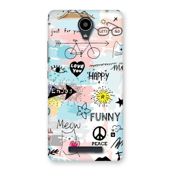 Peace And Funny Back Case for Redmi Note 2