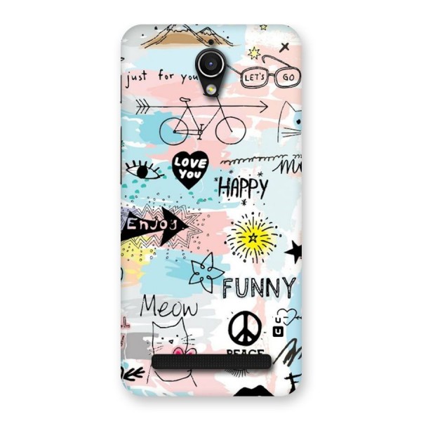 Peace And Funny Back Case for Zenfone Go