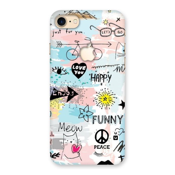 Peace And Funny Back Case for iPhone 7 Apple Cut