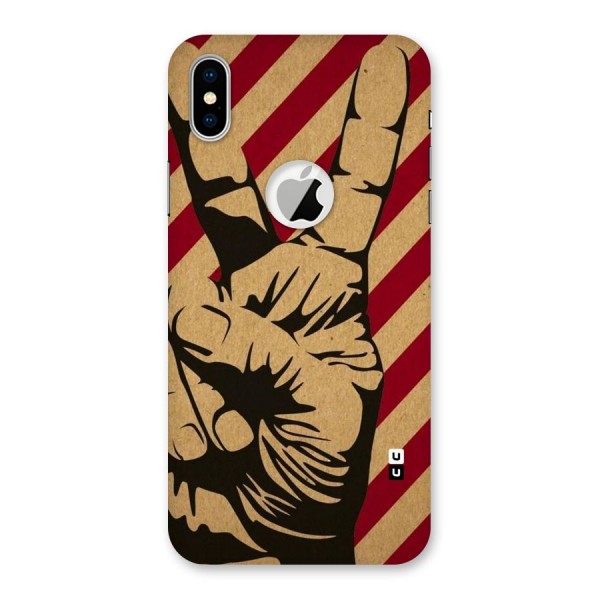 Peace Stripes Back Case for iPhone X Logo Cut