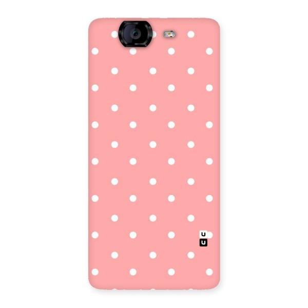 Peach Polka Pattern Back Case for Canvas Knight A350