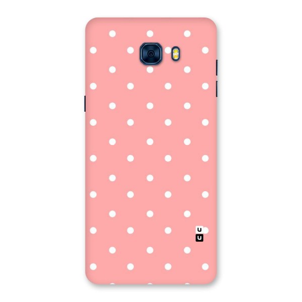 Peach Polka Pattern Back Case for Galaxy C7 Pro