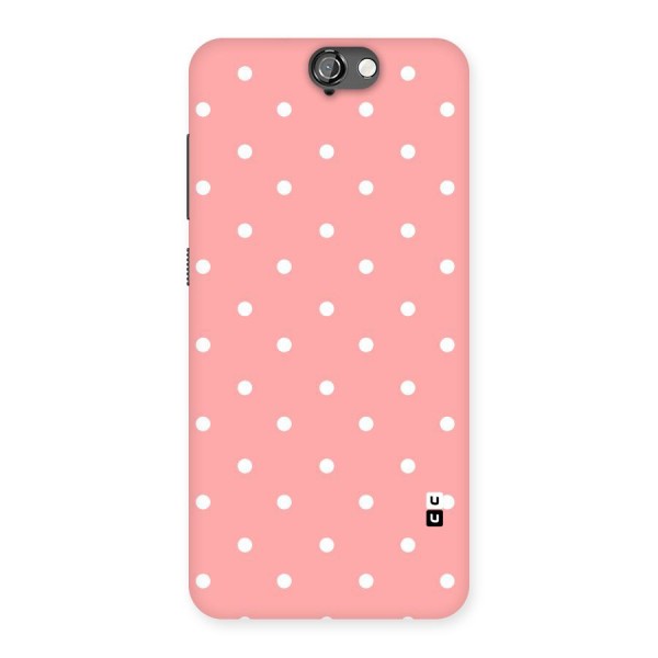 Peach Polka Pattern Back Case for HTC One A9