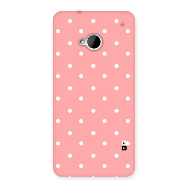 Peach Polka Pattern Back Case for HTC One M7