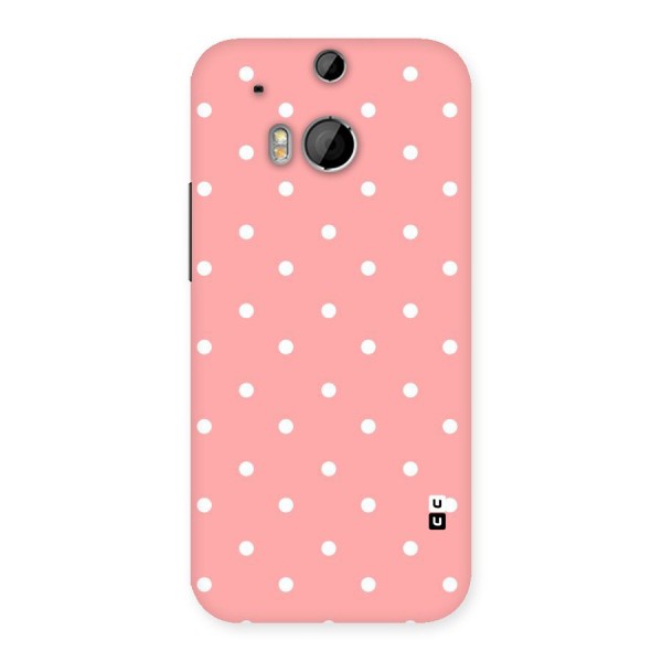 Peach Polka Pattern Back Case for HTC One M8