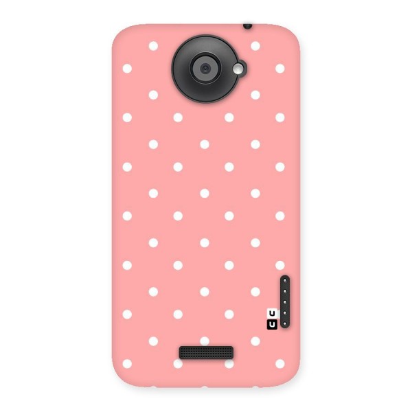 Peach Polka Pattern Back Case for HTC One X
