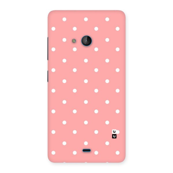 Peach Polka Pattern Back Case for Lumia 540
