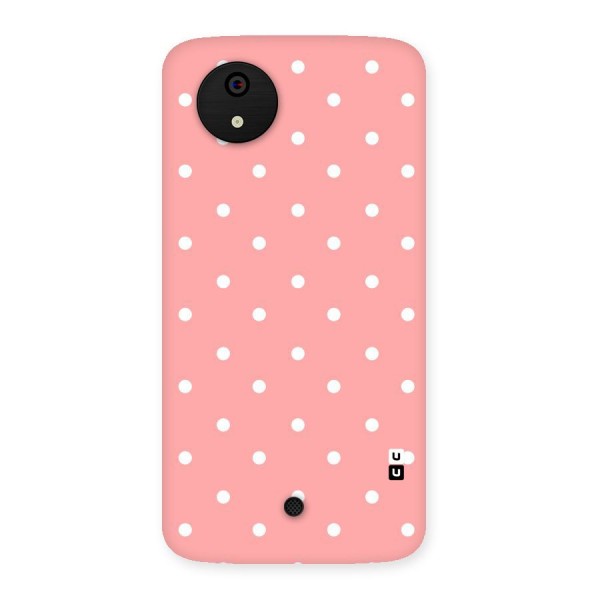 Peach Polka Pattern Back Case for Micromax Canvas A1